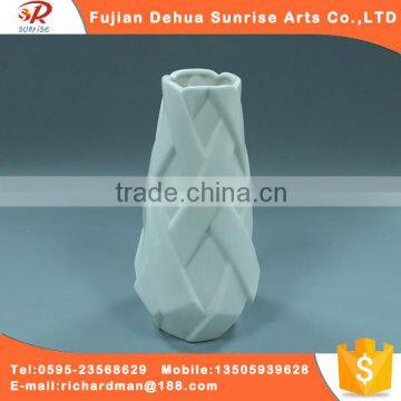 Ceramic white glazed modern flower vase decoration