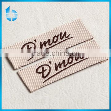 Diagonal sleeve label and clothing weaving tag for Feather cotton