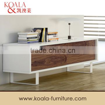 Tv Table,Pure White Frame and Walnut Doors Tv Stand/Tv Entertainment Unit/ T209#                        
                                                Quality Choice
