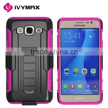 3 in 1 heavy duty PC Silicone combo case with holster for Samsung G5500