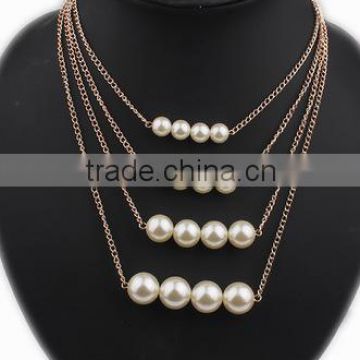 CZ9242 Women Charm Pearl Choker Chunky Statement Bib Necklace Jewelry Chain Pendant New