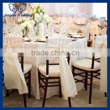 SH011A Wholesale cheap popular wedding polyester ivory satin chair sash