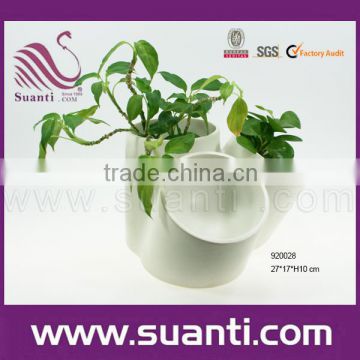 white multi-use polystone pot plant and Office stationery case