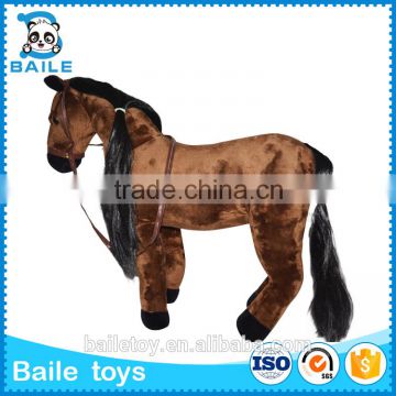 2016 promotional custom stuffed plush happy horse shape animal toys