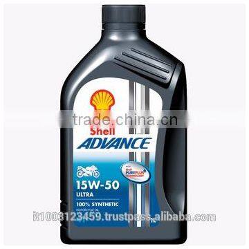 Fully synthetic motor oil for modern 4 stroke motorcycles Shell Advance Ultra 4T 15w-50 1 liter bottle