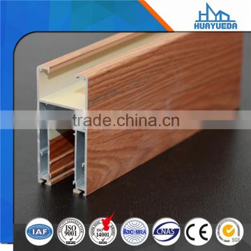 6063 T5 Wooden Grain Aluminum Door Profile in China