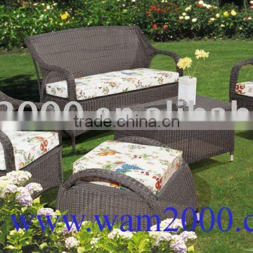 Patio garden aluminum pe round rattan sofa set for outdoor
