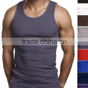 Custom Stylish gym wear comfortable men's tight soft gym tank tops