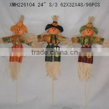 Straw havest outdoor scarecrow
