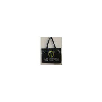 95gsm Degradable Non Woven Shopping Bag Black Embossing Printing With Handle