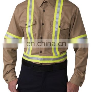 100% cotton reflective protection long sleeve men work uv shirt