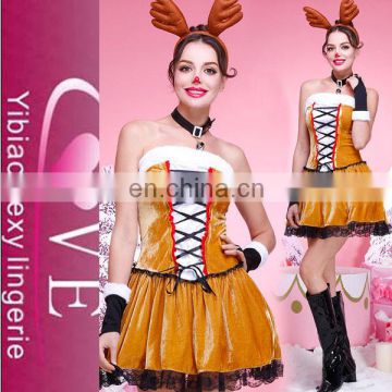 Fancy Boutique Mini Dress Reindeer School Girls Sexy Christmas Costume