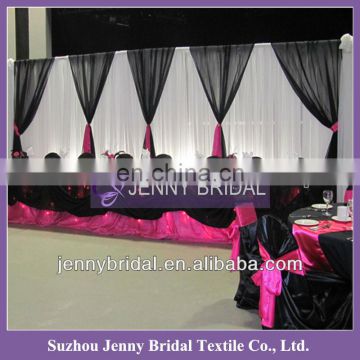 BCK055 wedding chiffon and organza luxurious white backdrop for wedding