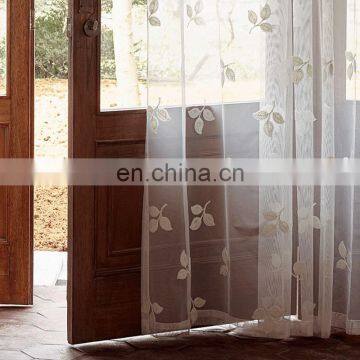 Natural american country style leaves embroidery sheer door curtain