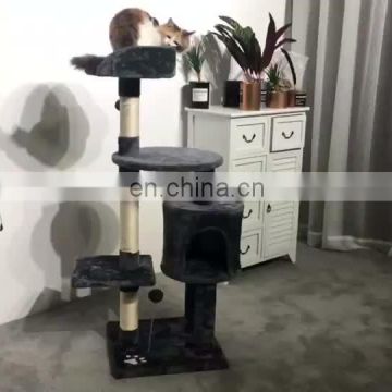 Jianicat manufacturer wholesale sisal short plush scratcher tree house condo cat tower