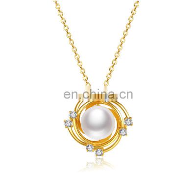 Hot Trendy 925 Silver Choker Necklace Gold irregular Natural Pearl Necklace for Girls