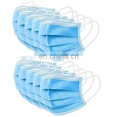 Breathable 3 Layer Masks Mouth Cover with Elastic Ear Loop disposable face mask