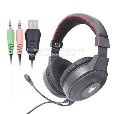 3.5mm  Blue Led Light Microphone Gaming Headset Factory Wholesale Usb Wired Audio  Headphones  HD811