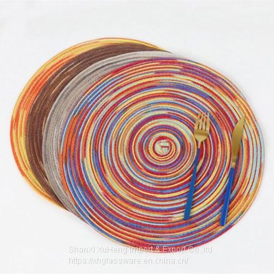 Natural Round Woven Charger Plate Dining Placemats For Dining Table
