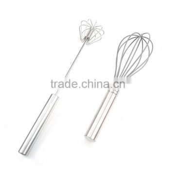 stainless steel hand push rotating whisk set of 2pcs