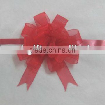 HOT SALE ! Red Organza Mesh Butterfly Gift Pull Bow