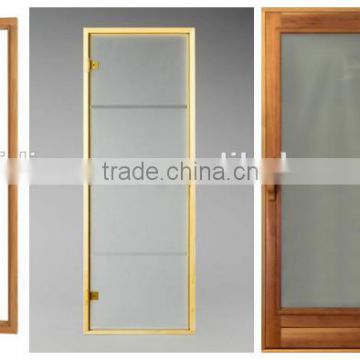 2015 new design wooden frame glass doors