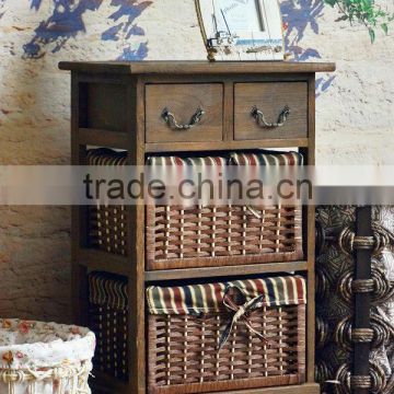 Factory direct sale to the Mediterranean style rural solid wood furniture to wooden nightstand to receive ark store content ark