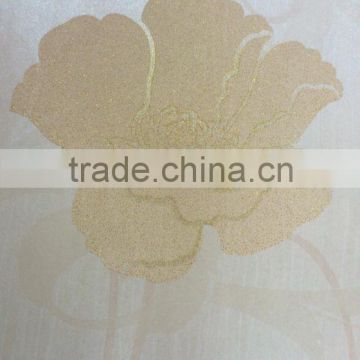 china non-woven wallpaper with simple design in beige color