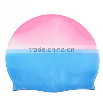 Fashionable Best Quality Adult or Kid size customized printing logo 100% waterproof colorful silicone swimming cap