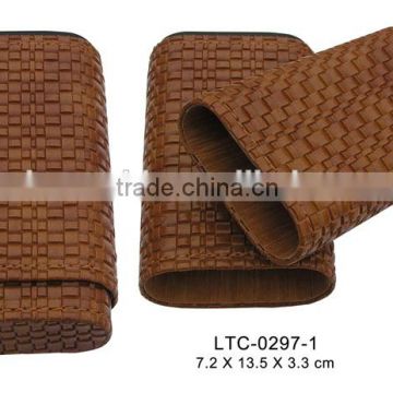 High quality Spanish cedar inlay cigar leather case