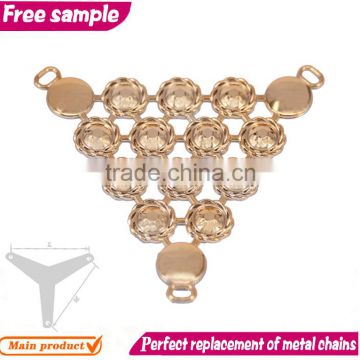 Triangel shape round gold TPU shoe chains ornament