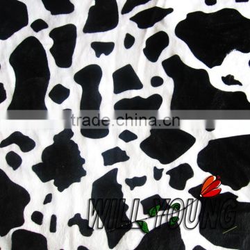 100% polyester cow velboa fabrics/cow velvet fabric