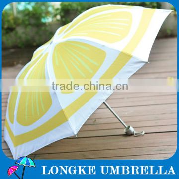 lemon 3 fold umbrella for fruit style