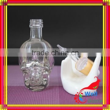 skull shape glass dropper bottle for e-juice