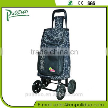 4 Wheeled Shopping Stair Climbing Trolley With Square Front Pocket