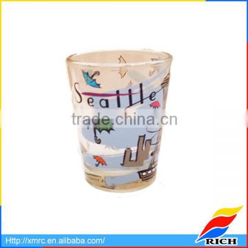 High quality decorating custom shotglass with images of Seattle