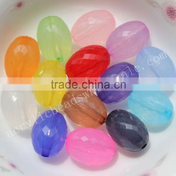 Cheapest plastic acrylic jelly Colored Faceted Oval Beads For Bracelet & Necklace Making