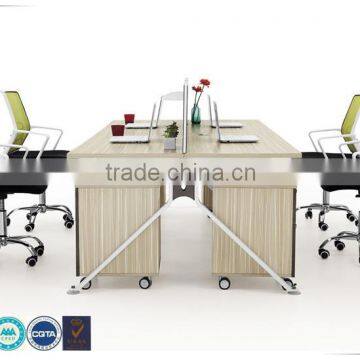 Hot-saled durable four-seater MFC office furniture desk with partition