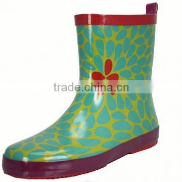 Hot Sell cheap women rubber sole short rain boots for women