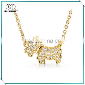 Gorgeous gold plated dog pendant necklace