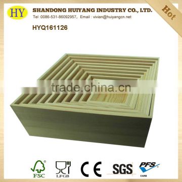 FSC unfinished pine wood factory cheap seving tray