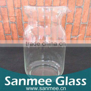 Clear Stocked Glass Bottle Handle Glass Water And Juice Bottle