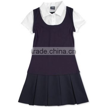 Girls' or Little Girls' Uniform 2-in-1 Pleated Dress