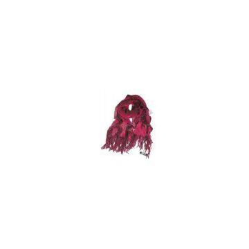 Ladies Knitted Scarf with Lace Drape