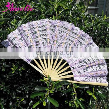 2014 Wholesale Stock Market Violet Color Handmade 27CM Luxury Hand Fan