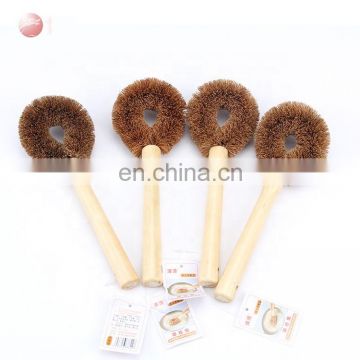 Natural coconut brush wooden handle coconut palm clean brush