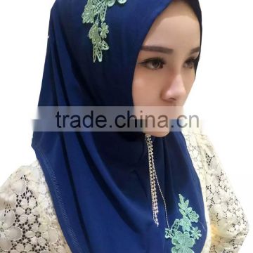 Ramadan 2016 New fashion Summer islamic Embroidered hijab muslim hooded