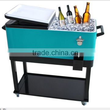 80qt Metal rolling party cooler for cold ice beer