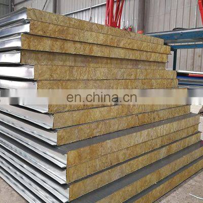 Prefabricated Steel Structure Rock wool  Wall And Roof Insulated Warehouse Sandwich Panels