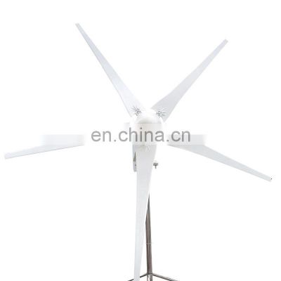 high quality 3000W breeze starts 3phase AC five-blade portable manufacturers 48v wind generator turbine price